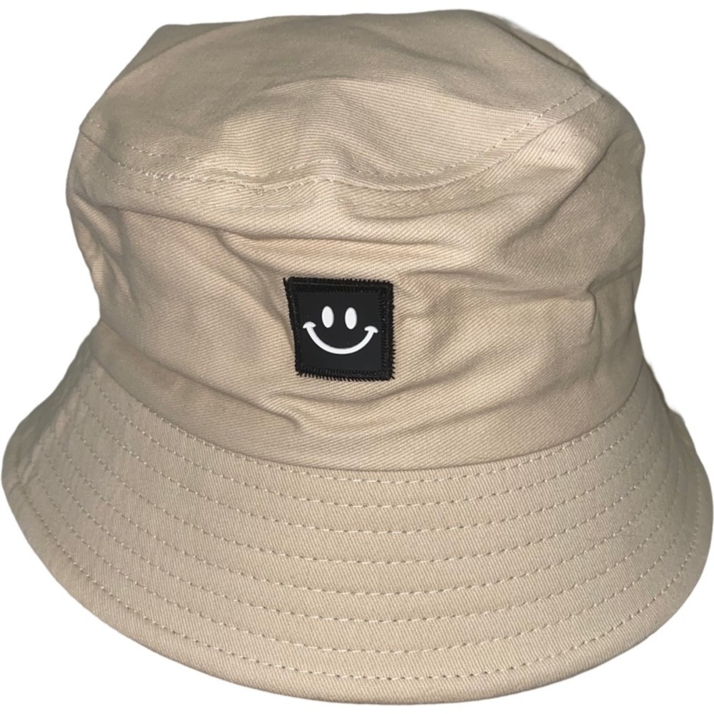 HIPSTER Smily Face Bucket Hat - Tan - Adult Hat